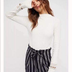 {Free People} Small Sweet Thang Thermal Long Sleeve Top